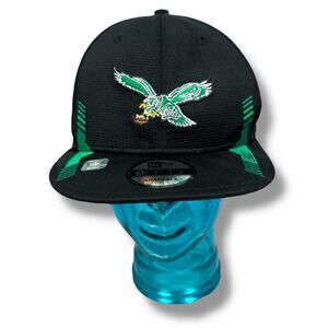 New Era 9FIFTY Philadelphia Eagles Snapback Hat 2021 Sideline Kelly Green Black